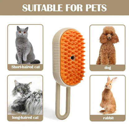 Cat Dog Pet Spray Massage Brush 3 in 1 One Button Steam Spray Folding Rotatable Floating Hair Bath Hair Removal Brush Comb