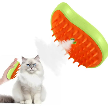 Cat Dog Pet Spray Massage Brush 3 in 1 One Button Steam Spray Folding Rotatable Floating Hair Bath Hair Removal Brush Comb